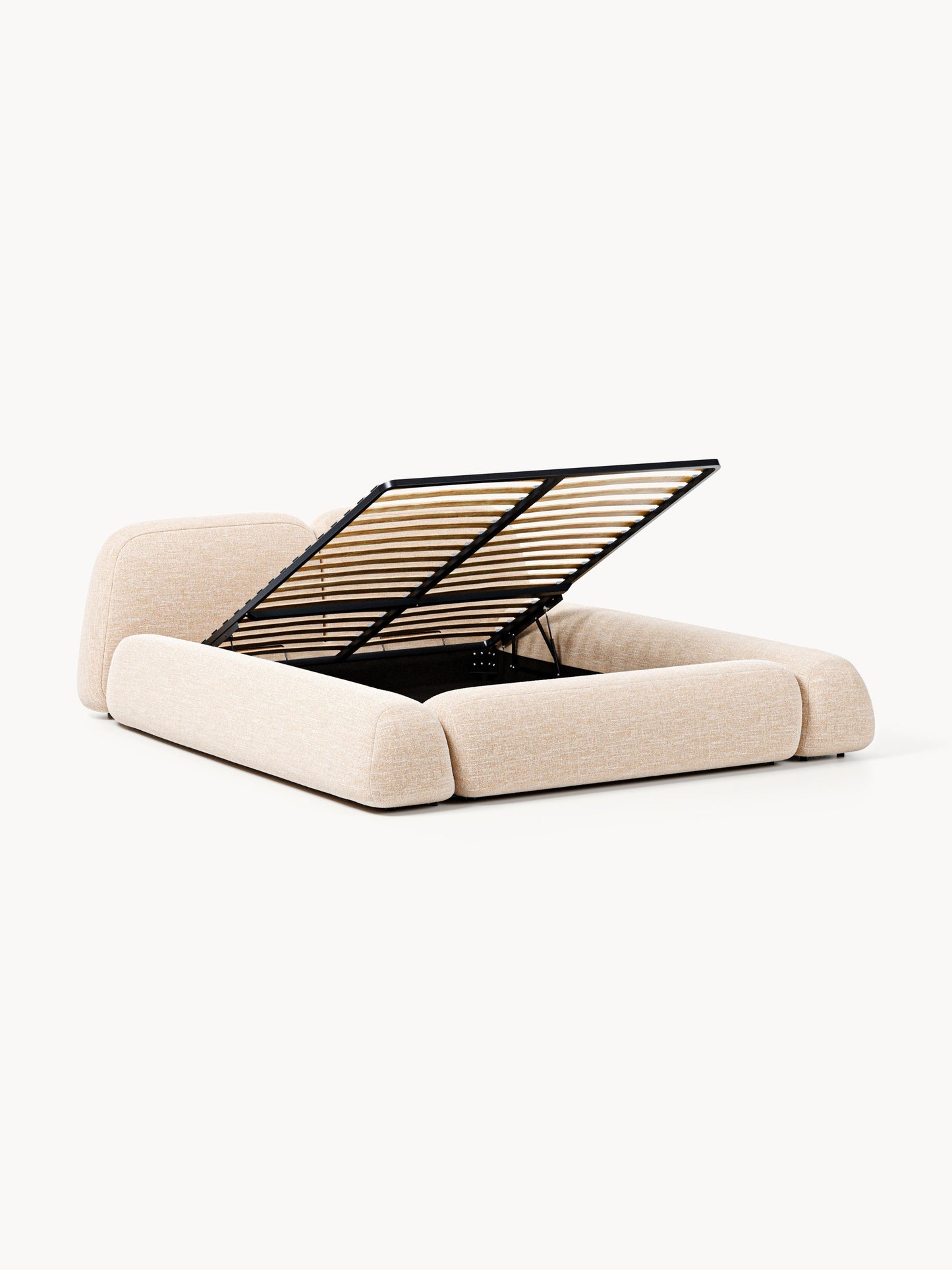 Wolke Storage Bed in Bouclé, Upholstered