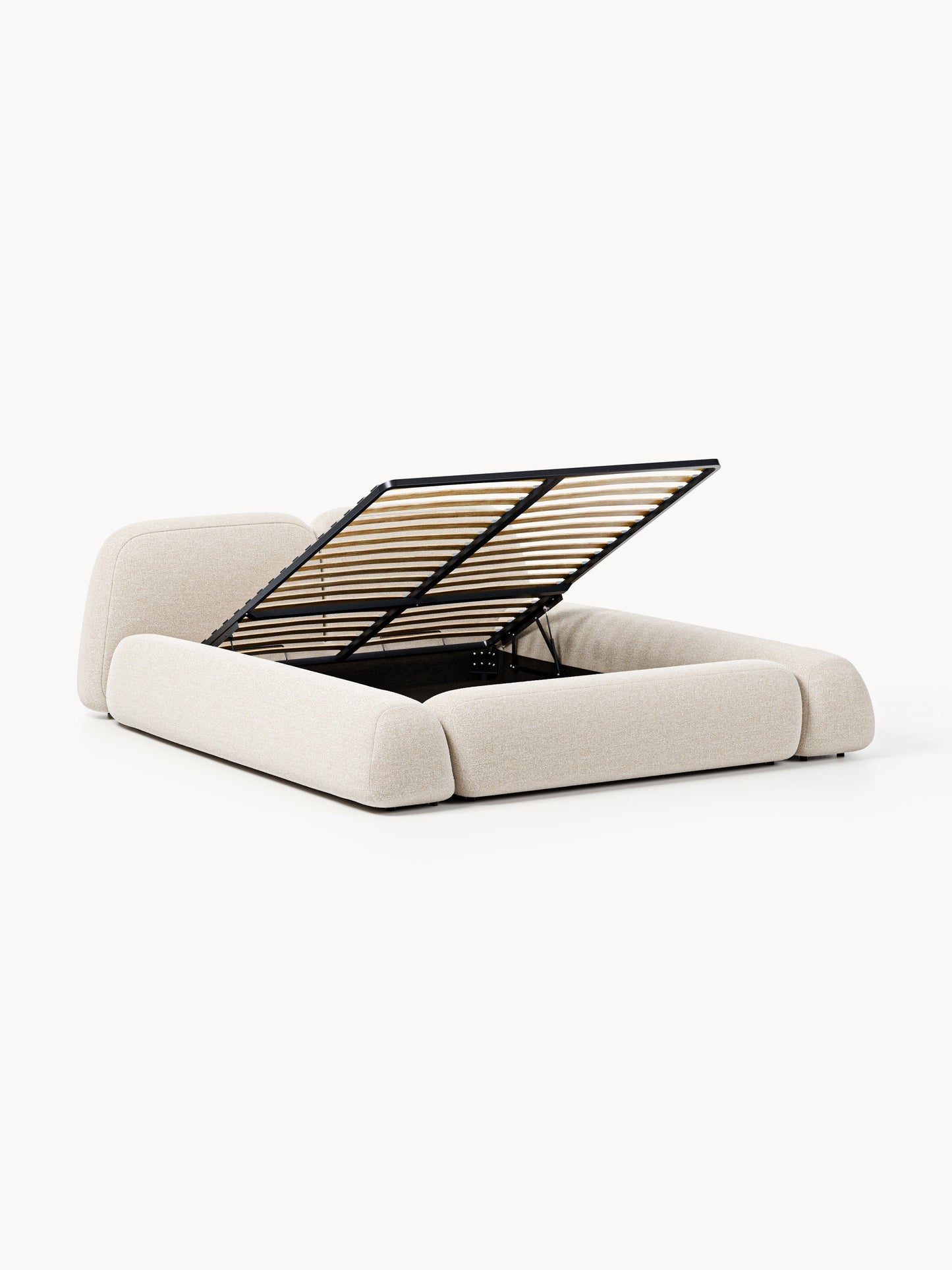 Wolke Storage Bed in Bouclé, Upholstered