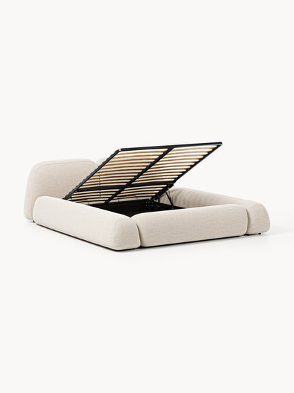 Wolke Storage Bed in Bouclé, Upholstered