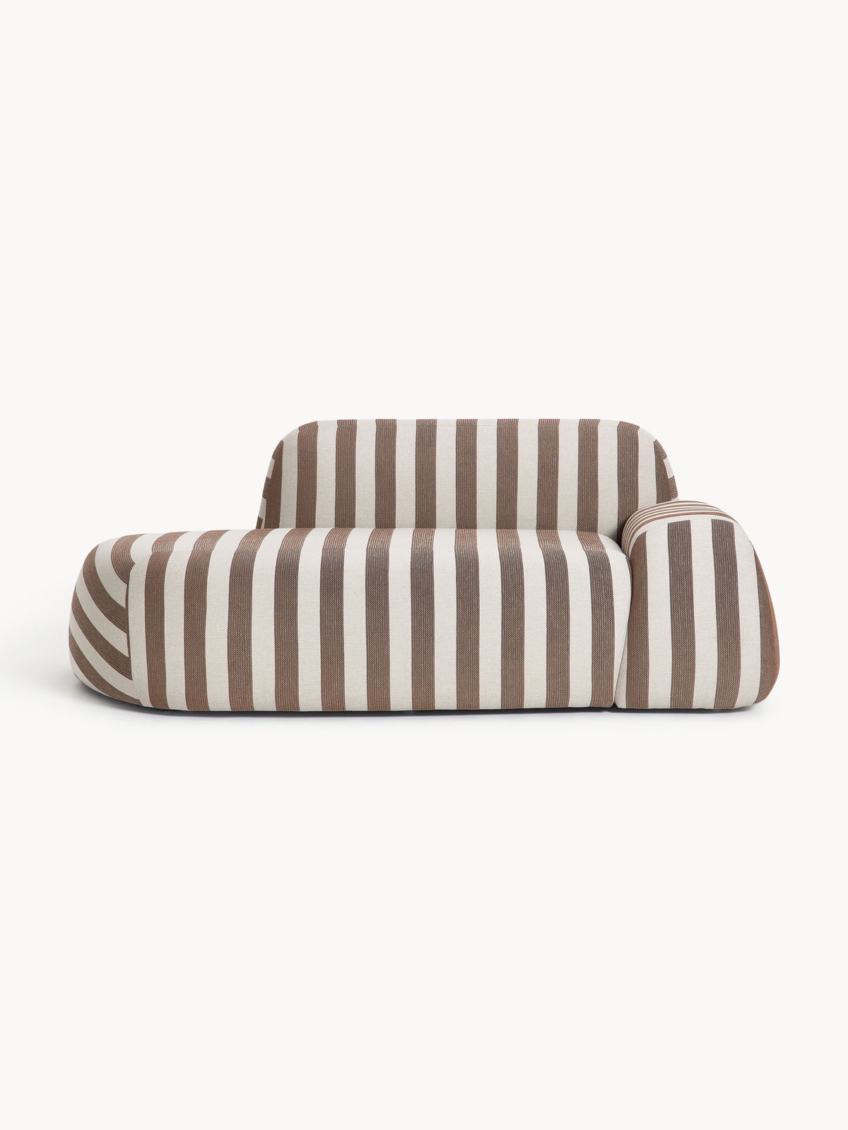 Wolke Striped Settee with Chaise Longue (2-Seater)