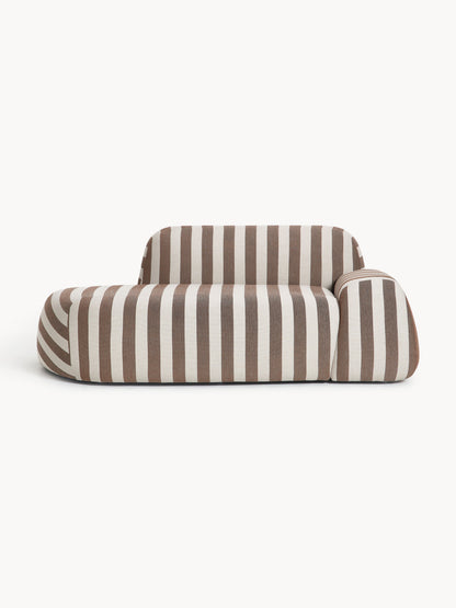 Wolke Striped Settee with Chaise Longue (2-Seater)