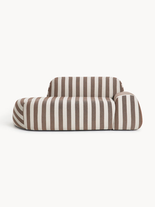 Wolke Striped Settee with Chaise Longue (2-Seater)