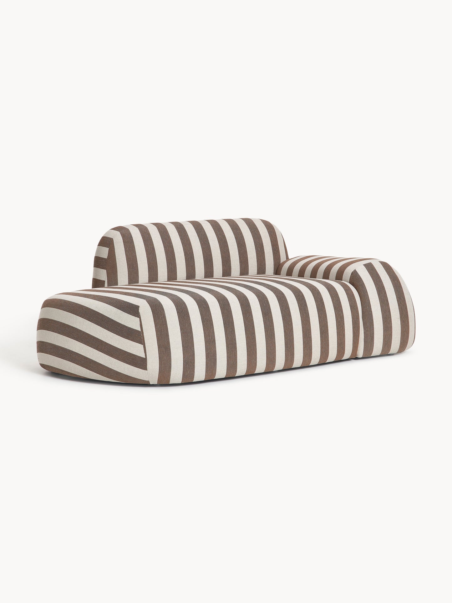 Wolke Striped Settee with Chaise Longue (2-Seater)