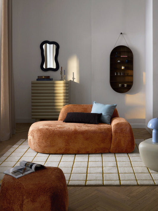 Wolke Teddy Bouclé Settee with Chaise Longue (2-Seater)