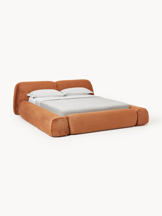 Wolke Upholstered Bed with Teddy Bouclé Cover