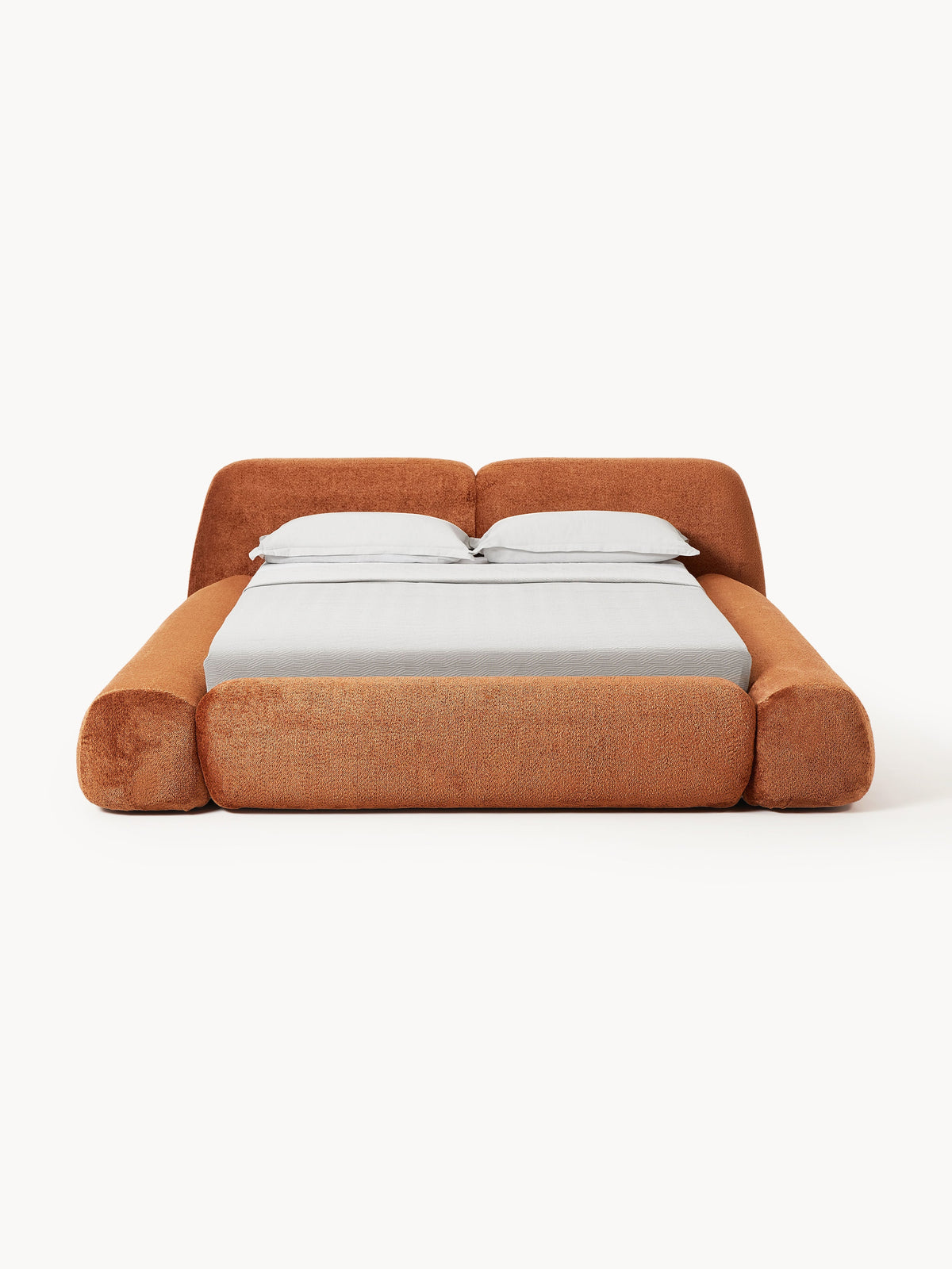 Wolke Upholstered Bed with Teddy Bouclé Cover