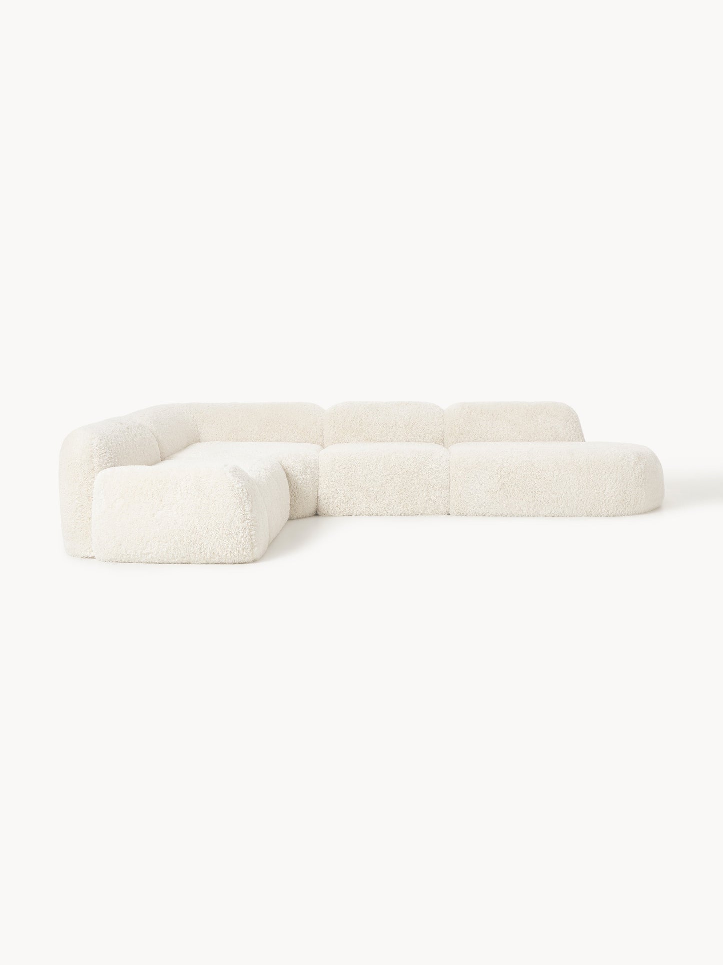 Wolke XL Corner Sofa in Teddy with Chaise Longue, Modular