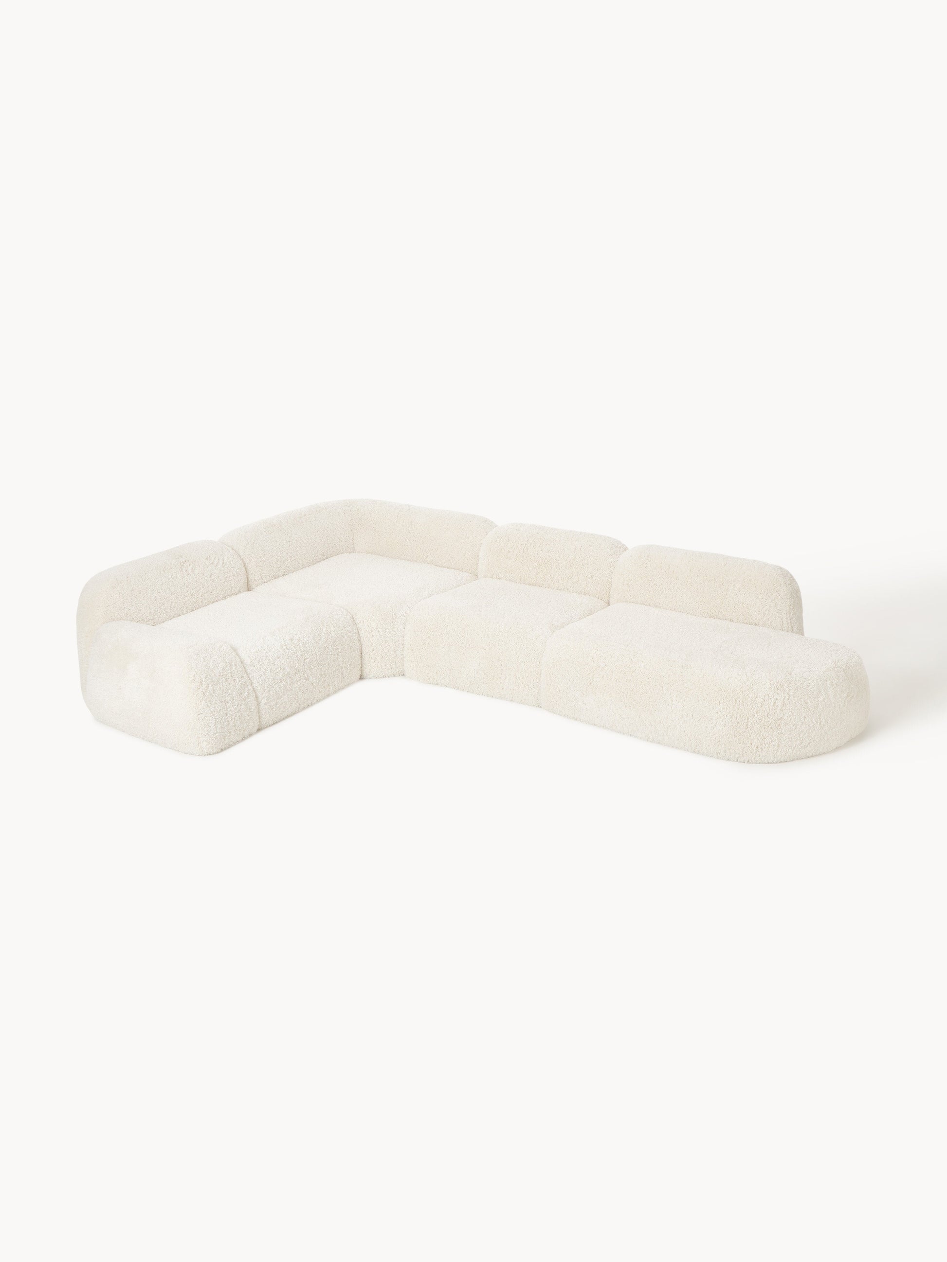 Wolke XL Corner Sofa in Teddy with Chaise Longue, Modular
